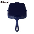 high quality 24cm enamel cast iron frying pan grill pan